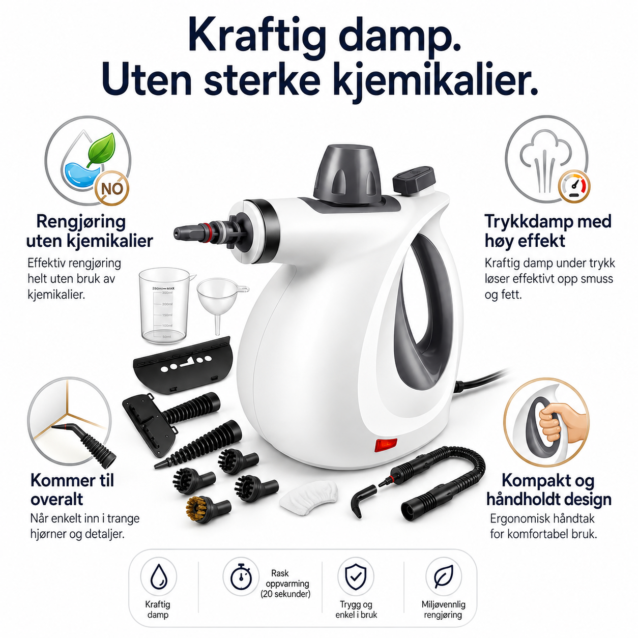 NordicSteam Pro™ - Gør dit hjem renere på ingen tid.