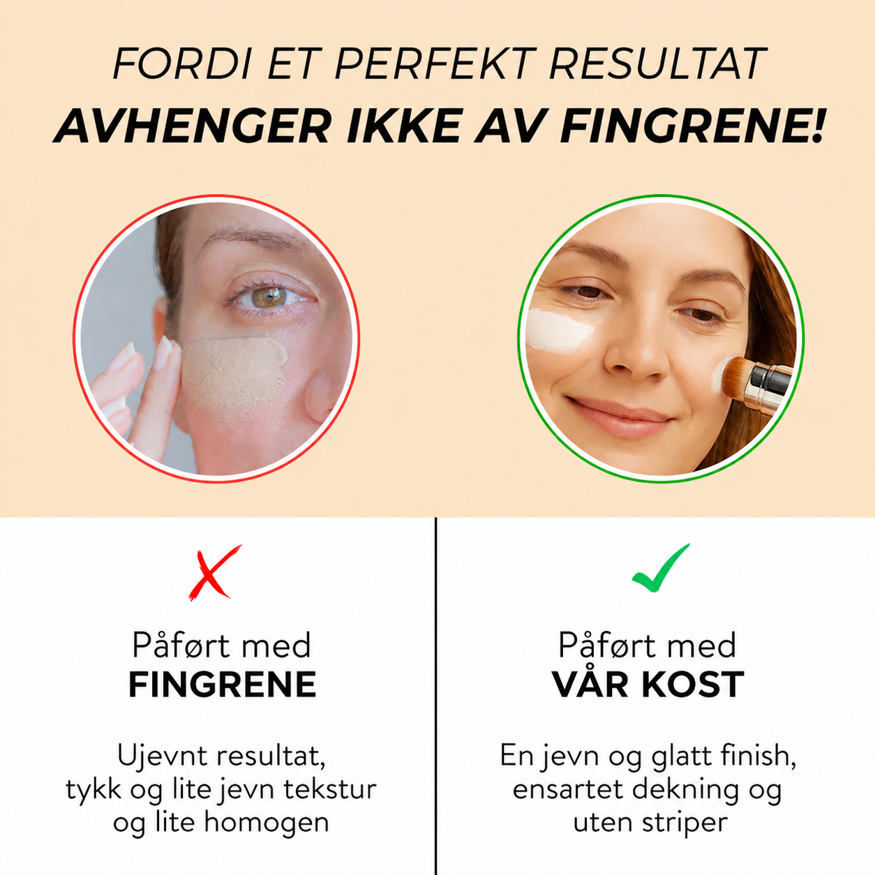 Silkebørste 2-i-1 foundation med integreret børste